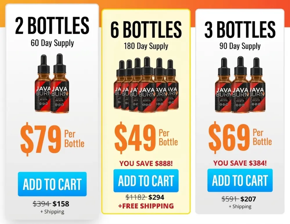 Java Burn package pricing
